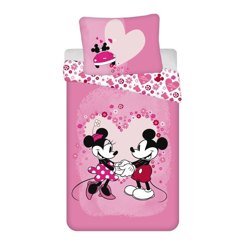 JERRY FABRICS Povlečení Mickey a Minnie Love micro Polyester - mikrovlákno, 140/200, 70/90 cm | Dětský textil a doplňky