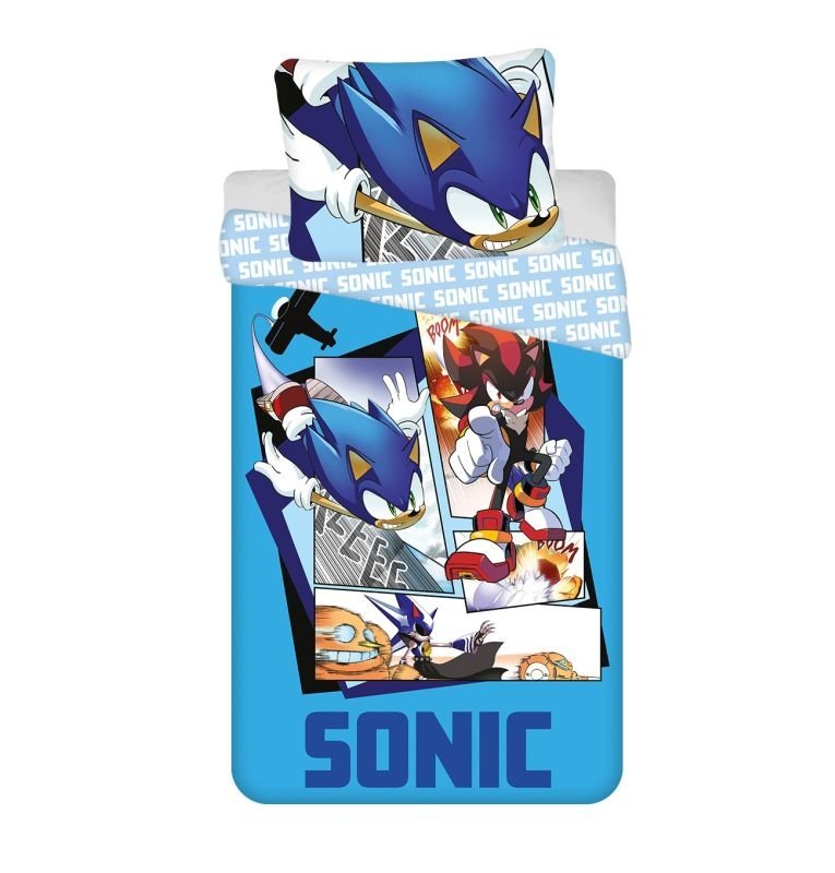 JERRY FABRICS Povlečení Sonic Bavlna, 140/200, 70/90 cm - Povlečení licenční