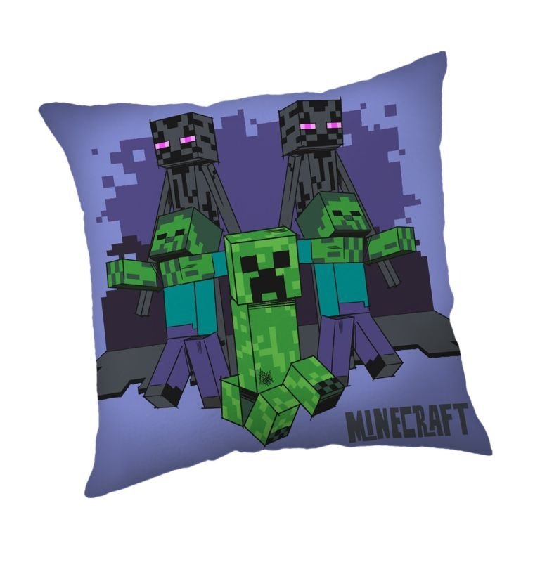 JERRY FABRICS Polštářek Minecraft Mobs coming for you Polyester, 40/40 cm - polštářky s výplní