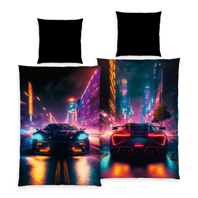 HERDING Povlečení Neon Car micro Polyester - mikrovlákno, 140/200 cm - Povlečení licenční