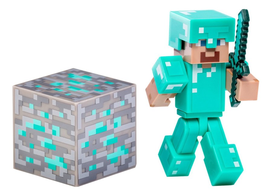 Figurka Minecraft Diamantový Steve s příslušenstvím 7cm - Figurky a postavičky