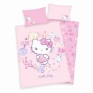 HERDING Povlečení do postýlky Hello Kitty květy Bio Bavlna Bio Bavlna, 100/135, 40/60 cm