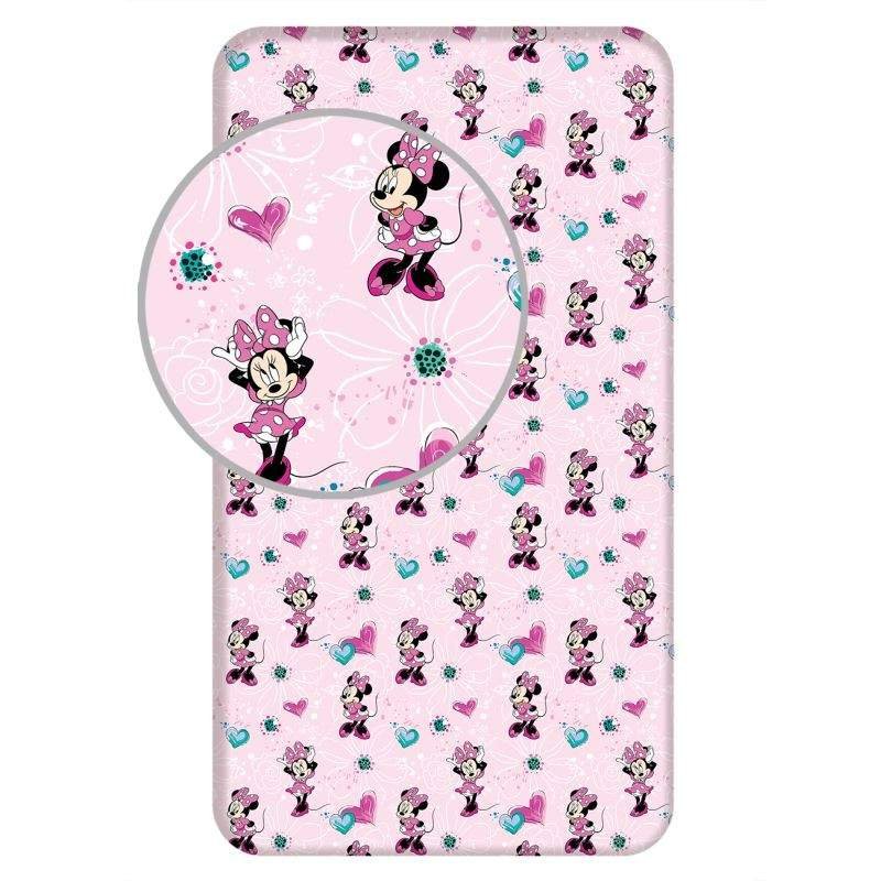 JERRY FABRICS Prostěradlo Minnie Flowers 02 Bavlna, 90/200 cm - Licenční prostěradla