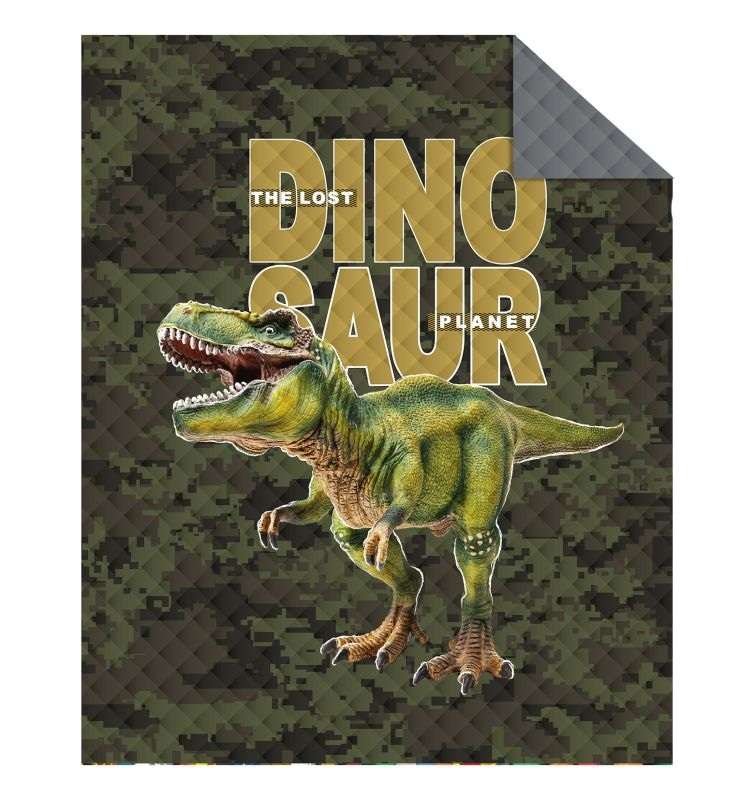 DETEXPOL Přehoz na postel Dinosaur Army Polyester, 170/210 cm - Přehozy přes postel