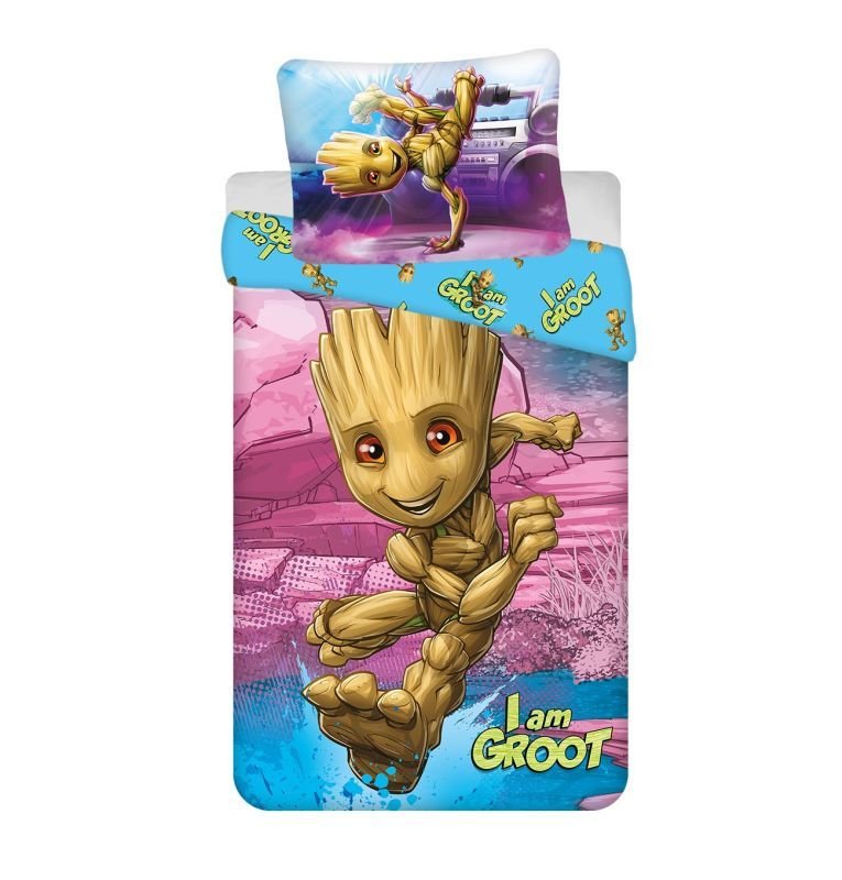 JERRY FABRICS Povlečení Groot I am Groot Bavlna, 140/200, 70/90 cm - Povlečení licenční