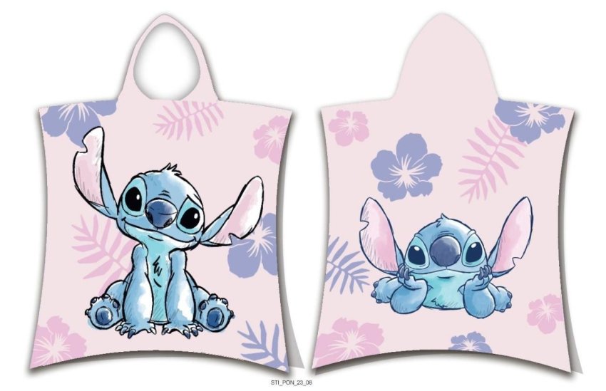 JERRY FABRICS Pončo Lilo and Stitch Pink Bavlna - Froté, 50/115 cm - ponča