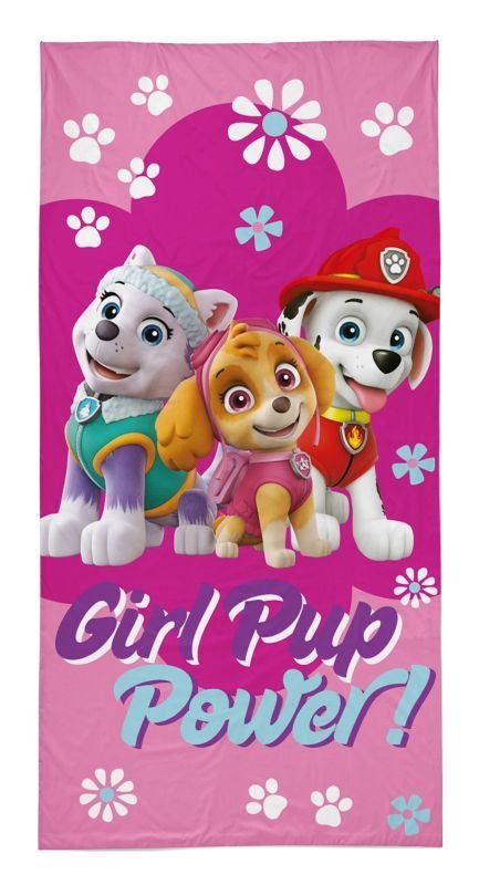 DETEXPOL Osuška Paw Patrol Girl pup Bavlna - Froté, 70/140 cm - plážové osušky