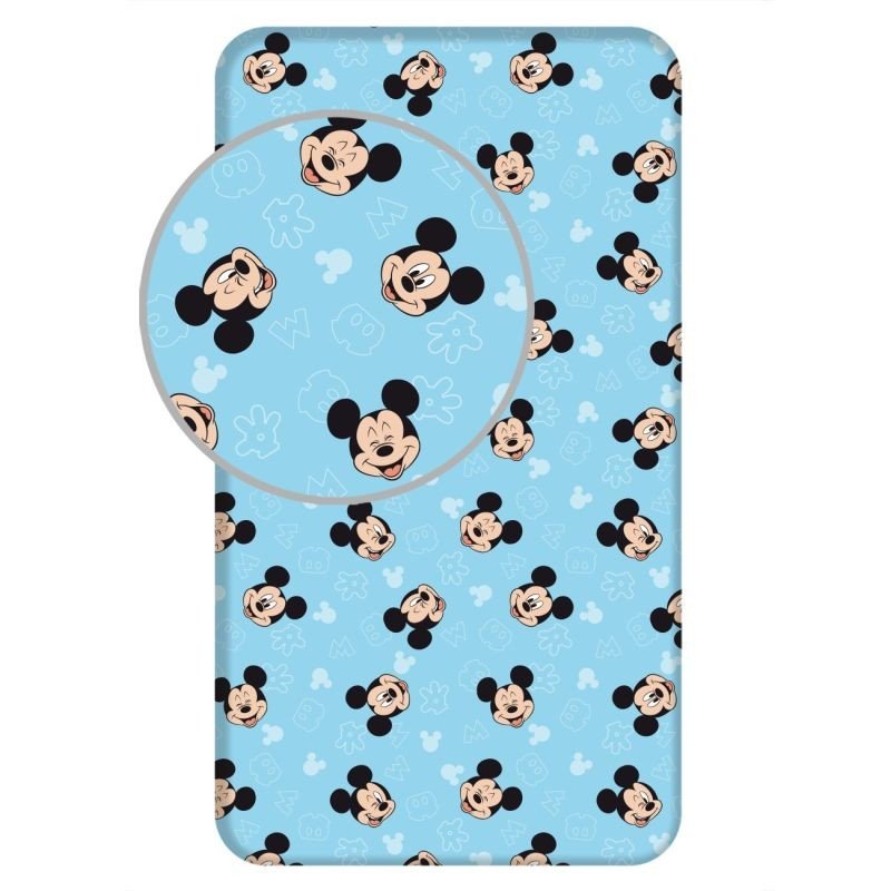 JERRY FABRICS Prostěradlo Mickey Blue 02 2Bavlna, 90/200 cm - Licenční prostěradla