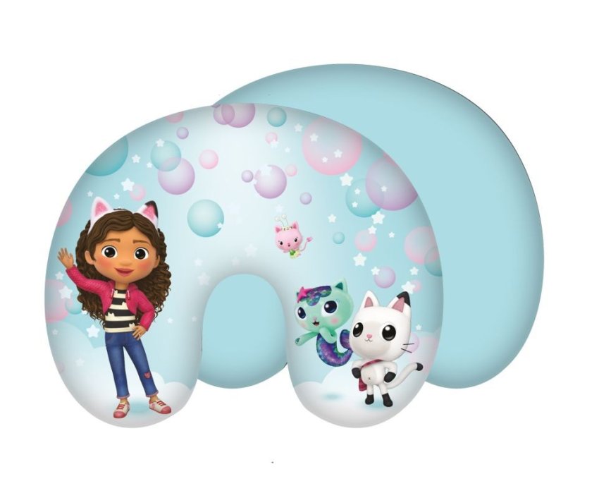 JERRY FABRICS Cestovní polštářek Gábinin kouzelný domek Bubbles Polyester, 1x 43/35 cm - cestovní polštářky