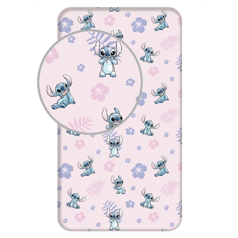 JERRY FABRICS Prostěradlo Lilo and Stitch Pink Bavlna, 90/200 cm - Licenční prostěradla