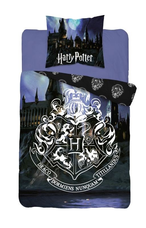 DETEXPOL Povlečení Harry Potter Hrad Bavlna, 140/200, 70/80 cm - Povlečení pro teenagery