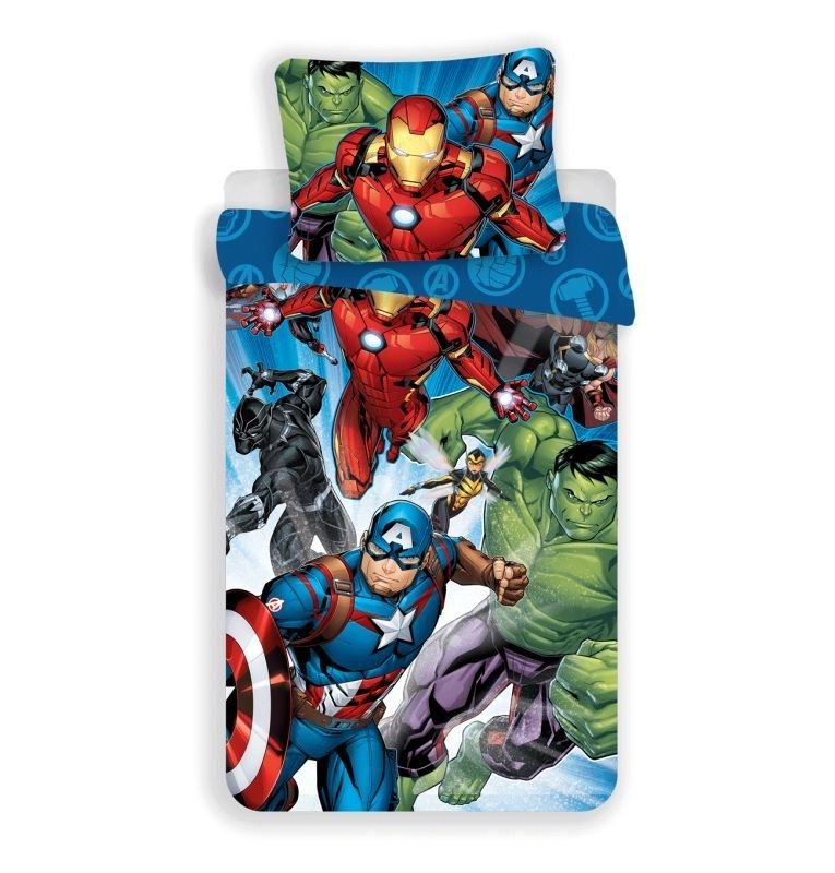 JERRY FABRICS Povlečení Avengers Brands 02 Bavlna, 140/200, 70/90 cm - Povlečení licenční