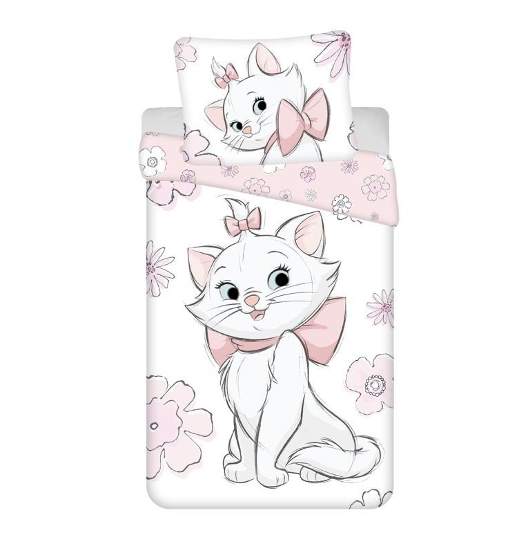 JERRY FABRICS Povlečení Marie Cat Flowers 03 Bavlna, 140/200, 70/90 cm - Povlečení licenční