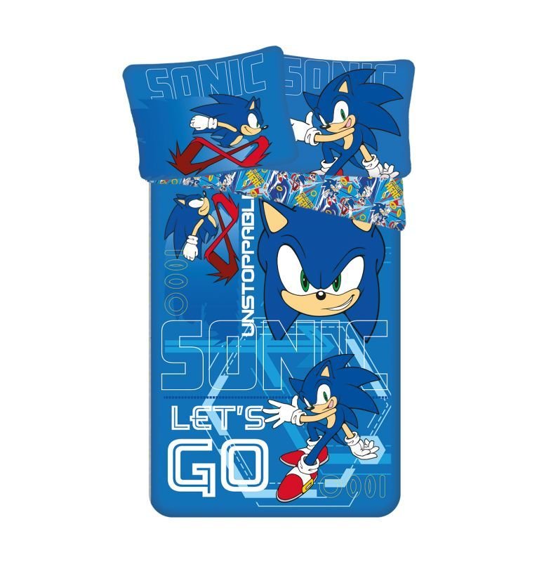 JERRY FABRICS Povlečení Sonic Lets go Bavlna, 140/200, 70/90 cm - Povlečení licenční