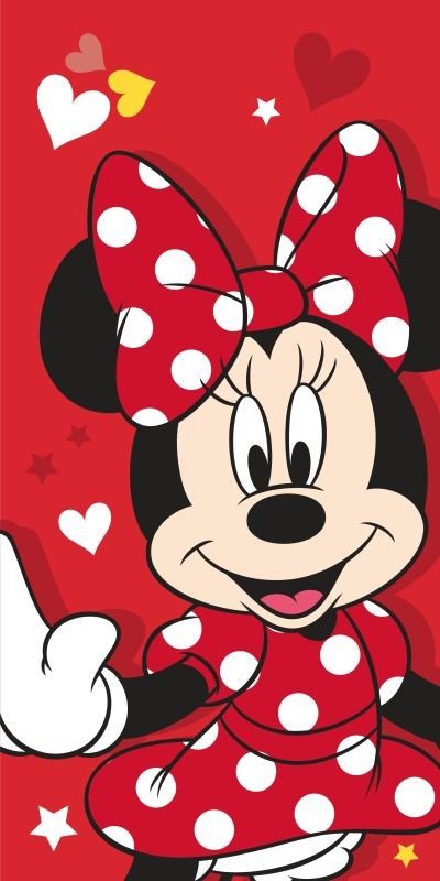 JERRY FABRICS Osuška Minnie Red Heart Bavlna - Froté, 70/140 cm - plážové osušky