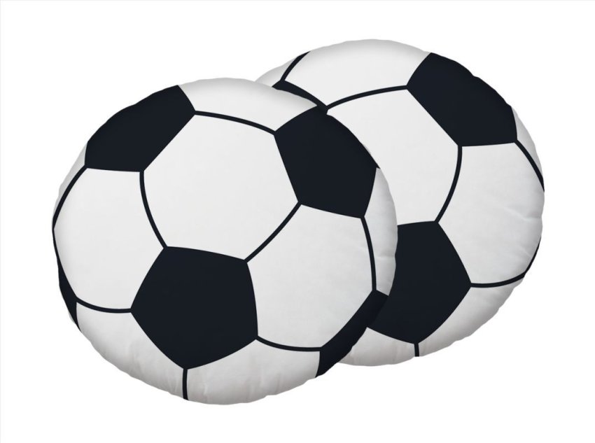 JERRY FABRICS Tvarovaný mikroplyšový polštářek Fotbal Polyester, 35 cm - polštářky s výplní