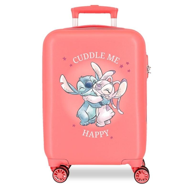 JOUMMABAGS Cestovní kufr ABS Lilo and Stitch cuddle me coral ABS plast, 50 cm - Kufry Joummabags