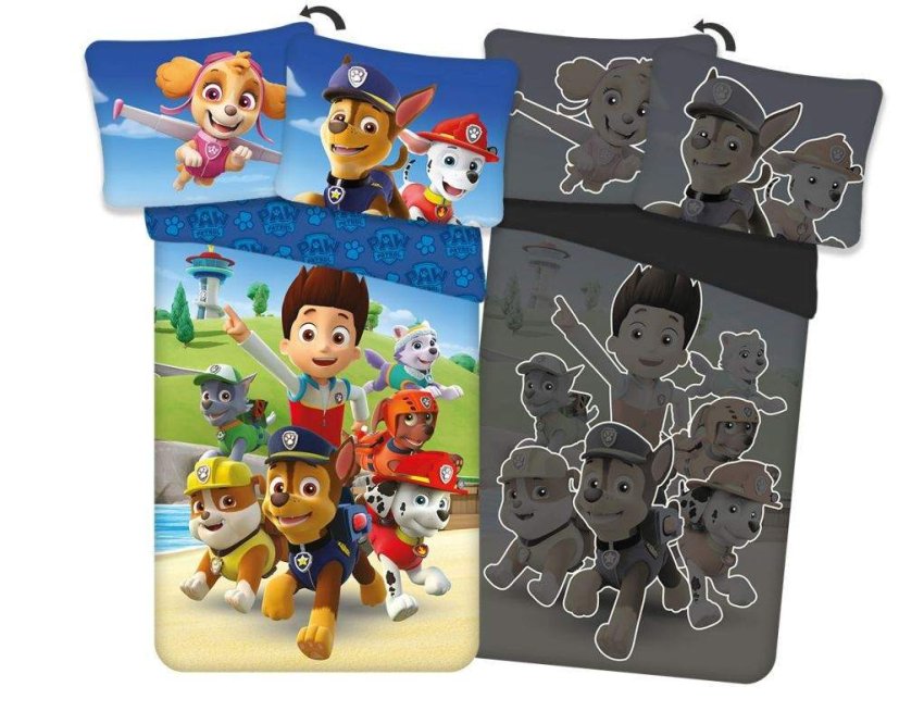 DETEXPOL Povlečení Paw Patrol parta svítící Bavlna, 140/200, 70/80 cm - Povlečení licenční