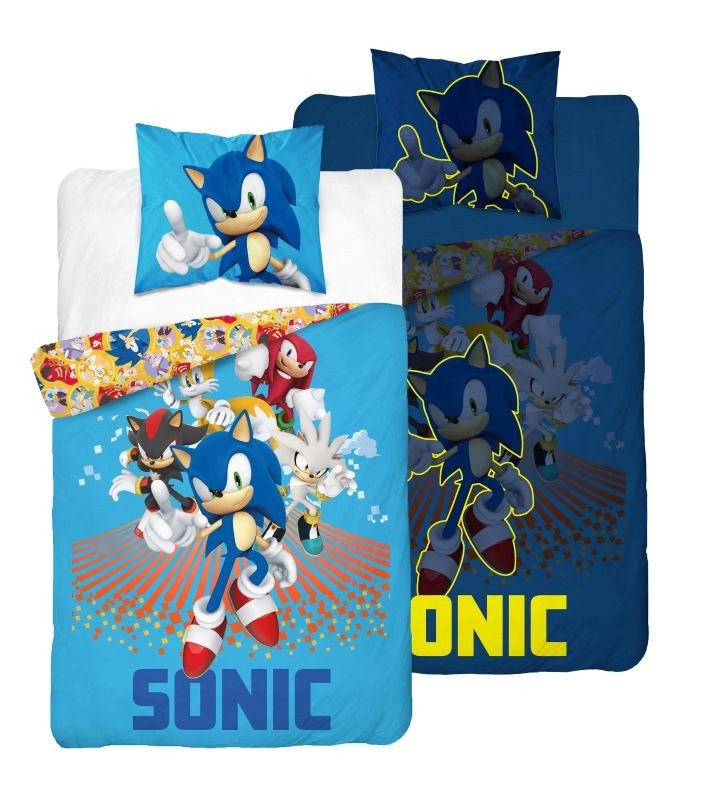 DETEXPOL Povlečení Sonic svítící Bavlna, 140/200, 70/80 cm - Povlečení licenční