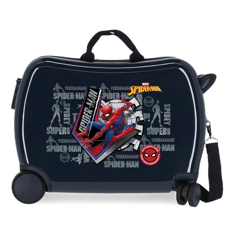 JOUMMABAGS Dětský kufřík na kolečkách Spiderman Navy MAXI ABS plast, 50x38x20 cm, objem 34 l - kufry - odrážedla