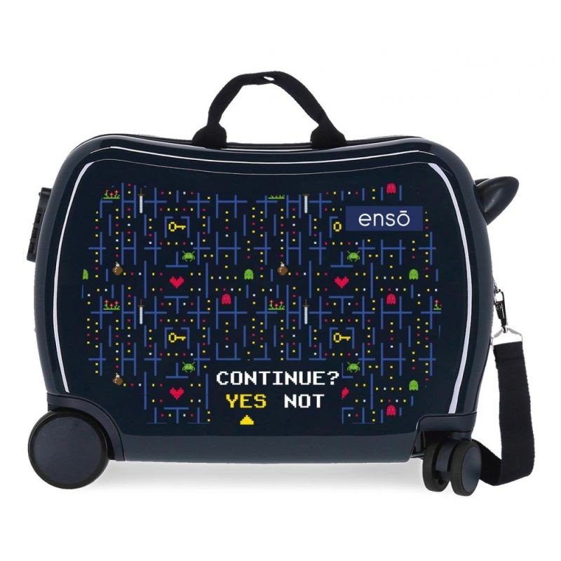 JOUMMABAGS Dětský kufřík na kolečkách Enso Gamer Navy MAXI ABS plast, 50x38x20 cm, objem 34 l - kufry - odrážedla