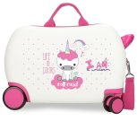 JOUMMABAGS Dětský kufřík na kolečkách Roll Road I am Unicorn white ABS plast, 45 cm Kufry Joummabags - kufry - odrážedla