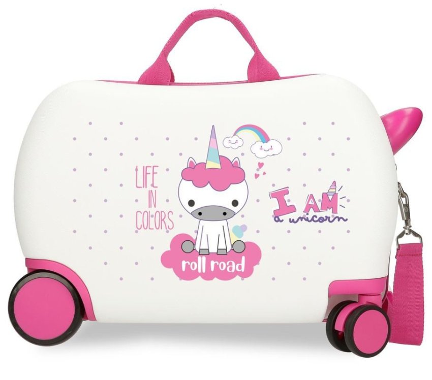 JOUMMABAGS Dětský kufřík na kolečkách Roll Road I am Unicorn white ABS plast, 45 cm - kufry - odrážedla