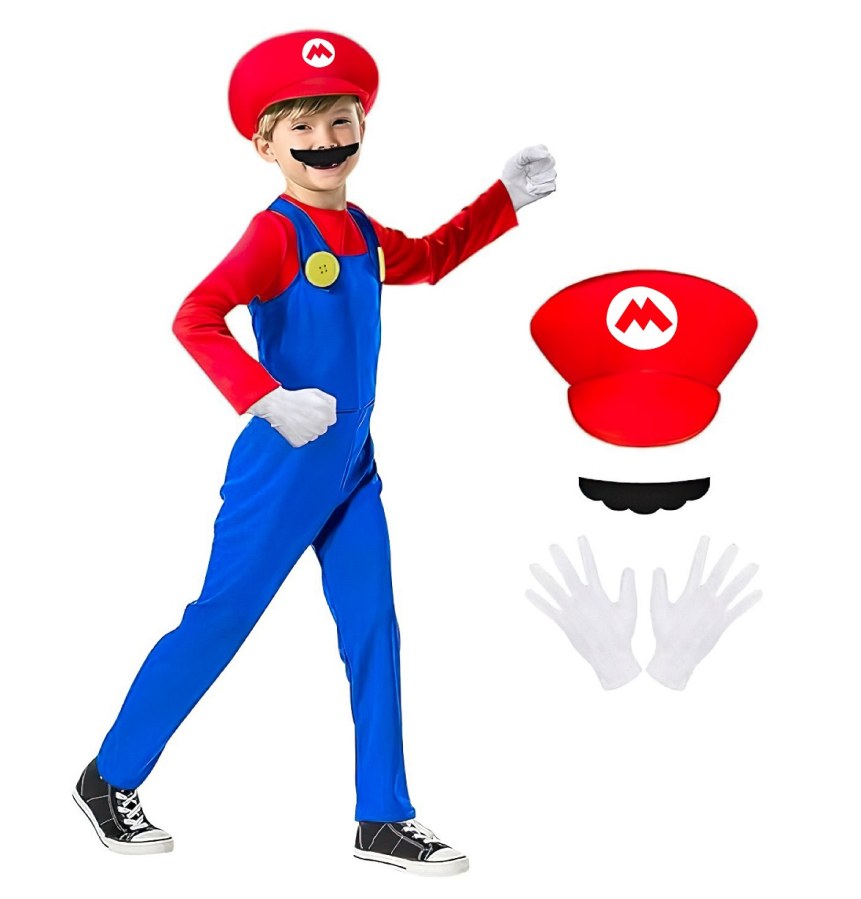 Dětský kostým Super Mario Mario 122-134 L - Dětské kostýmy