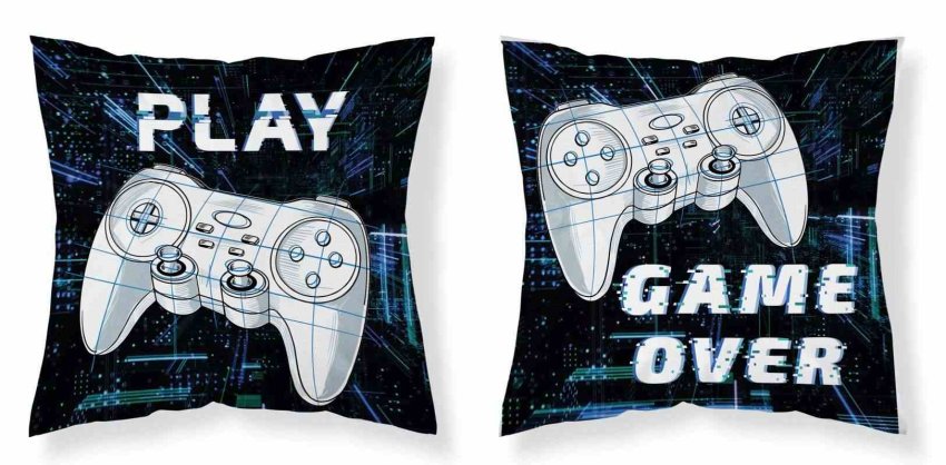 Polštářky - povláčky na polštářky - DETEXPOL Povlak na polštářek Game Over micro Polyester, 40/40 cm DETEXPOL Povlak na polštářek Game Over micro Polyester, 40/40 cm - povláčky na polštářky