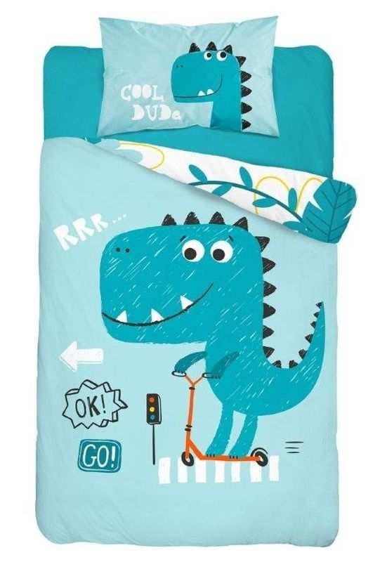 Povlečení do postýlky - DETEXPOL Bambusové povlečení do postýlky Dino blue Bavlna, Bambus, 100/135, 40/60 cm DETEXPOL Bambusové povlečení do postýlky Dino blue Bavlna, Bambus, 100/135, 40/60 cm - Povlečení do postýlky