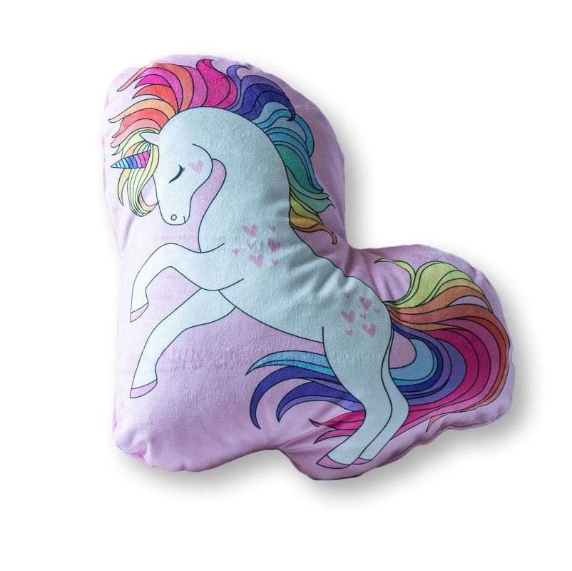 Polštářky - polštářky s výplní - DETEXPOL Tvarovaný mikroplyšový polštářek Jednorožec duha Polyester, 33x30 cm DETEXPOL Tvarovaný mikroplyšový polštářek Jednorožec duha Polyester, 33x30 cm - polštářky s výplní