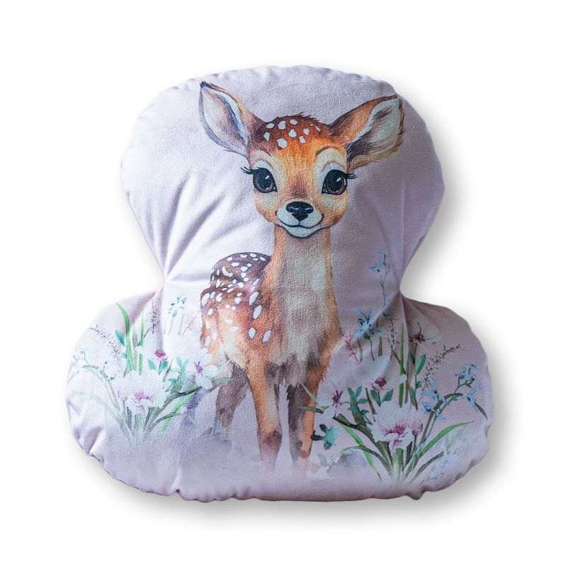 DETEXPOL Tvarovaný mikroplyšový polštářek Srneček Polyester, 33x26 cm - polštářky s výplní