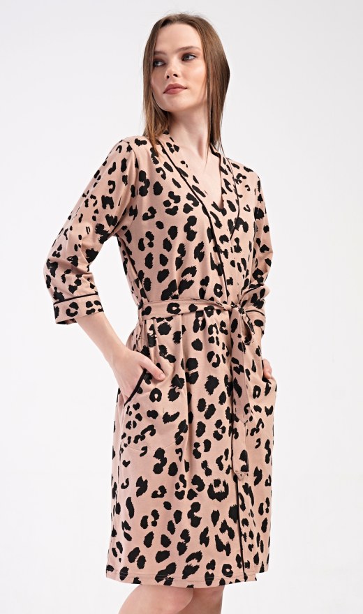 Ženy - Dámské župany - Dámské krátké župany - Dámský župan krátký Leopard Dámský župan krátký Leopard - Dámské krátké župany