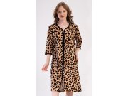 Dámské domácí šaty s tříčtvrtečním rukávem Leopard
