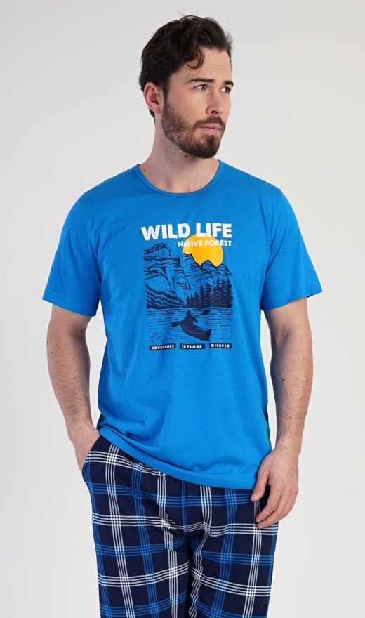 Pánské pyžamo kapri Wild life - Nadměrná pánská šortky pyžama