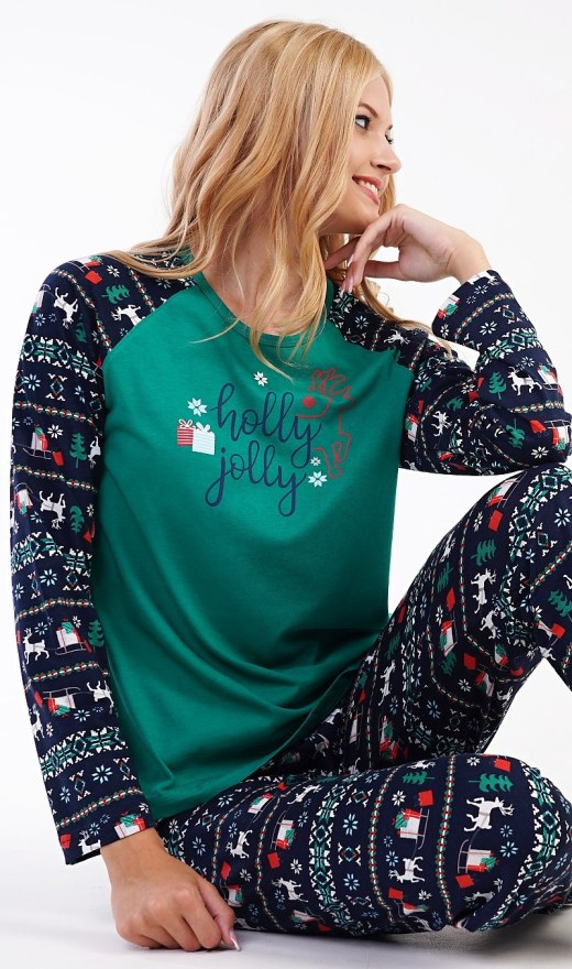 Dámské pyžamo dlouhé Holly Jolly - Dámská pyžama s dlouhým rukávem