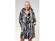 Dámský župan krátký s kapucí Zebra