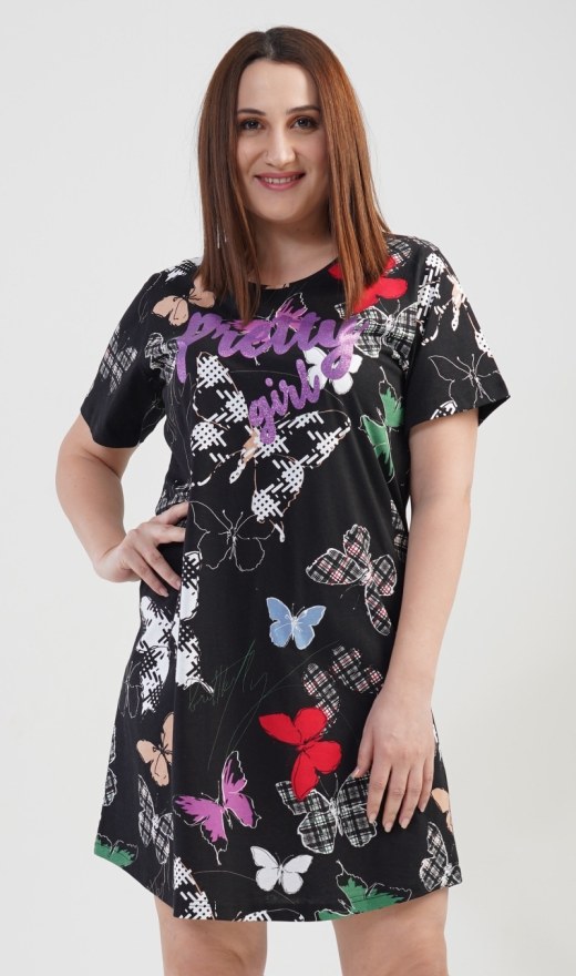 Dámská noční košile s krátkým rukávem Pretty girl - Dámské noční košile s krátkým rukávem