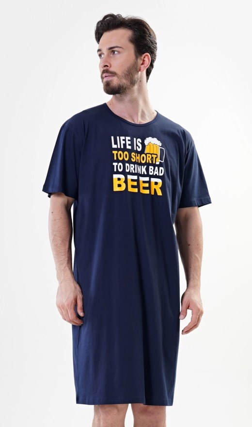 Pánská noční košile s krátkým rukávem Life is beer