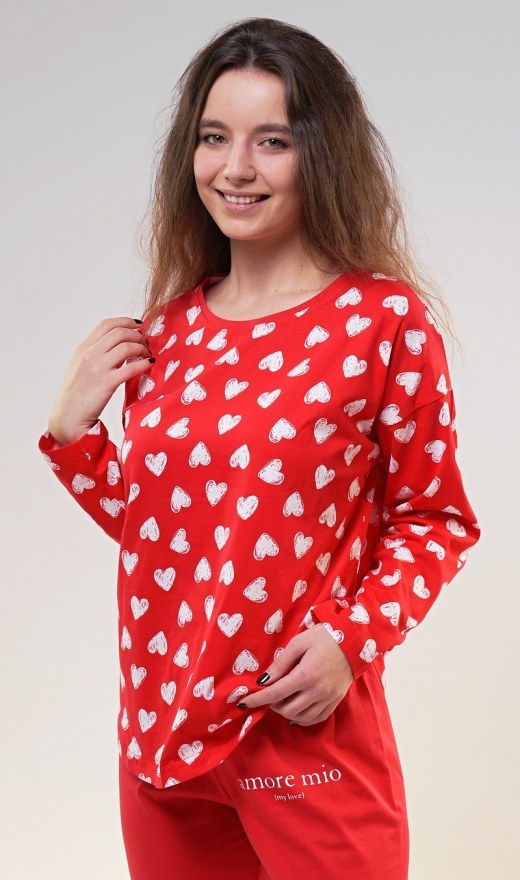 Dámské pyžamo dlouhé Amore mio - Dámská pyžama s dlouhým rukávem