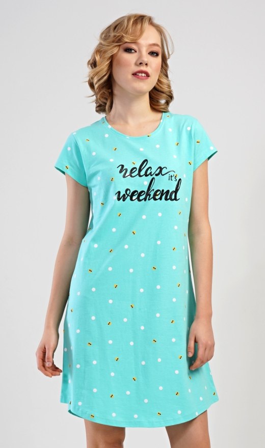 Dámská noční košile s krátkým rukávem Relax weekend - Dámské noční košile s krátkým rukávem