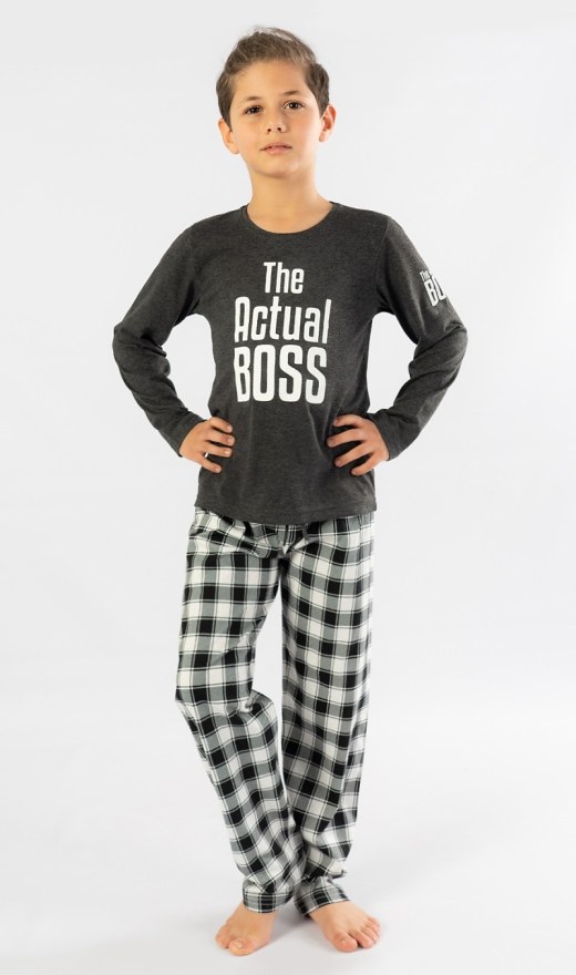 Děti - Kluci - Chlapecká pyžama - Chlapecká pyžama s dlouhým rukávem - Dětské pyžamo dlouhé Actual boss - chlapecké Dětské pyžamo dlouhé Actual boss - chlapecké - Chlapecká pyžama s dlouhým rukávem