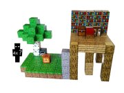 Magnetická stavebnice Minecraft Knihovna a magický strom 132ks