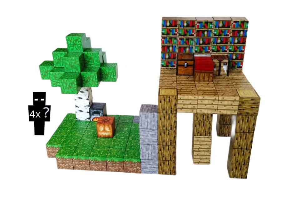 Hračky - Magnetické stavebnice - Magnetická stavebnice Minecraft Knihovna a magický strom 132ks Magnetická stavebnice Minecraft Knihovna a magický strom 132ks - Magnetické stavebnice