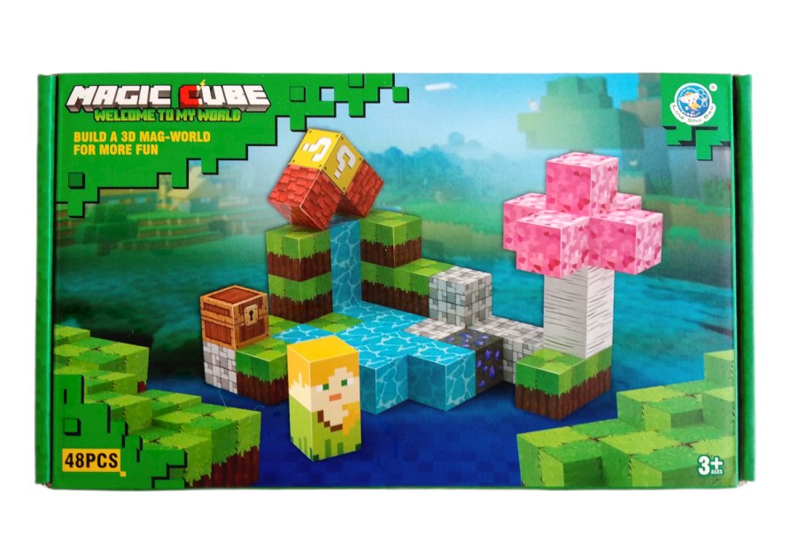Hračky - Magnetické stavebnice - Magnetická stavebnice Minecraft Magic cube 48ks Magnetická stavebnice Minecraft Magic cube 48ks - Magnetické stavebnice