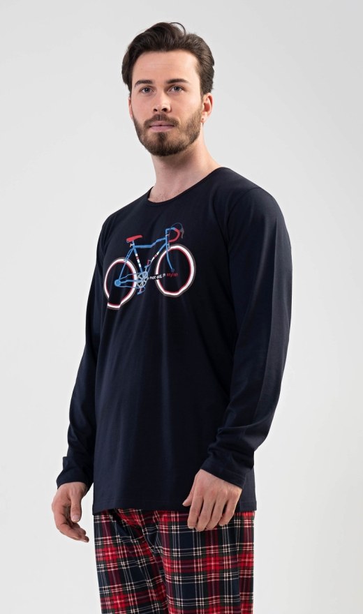 Muži - Pánská pyžama - Pánská pyžama s dlouhým rukávem - Pánské pyžamo dlouhé Old bike Pánské pyžamo dlouhé Old bike - Pánská pyžama s dlouhým rukávem
