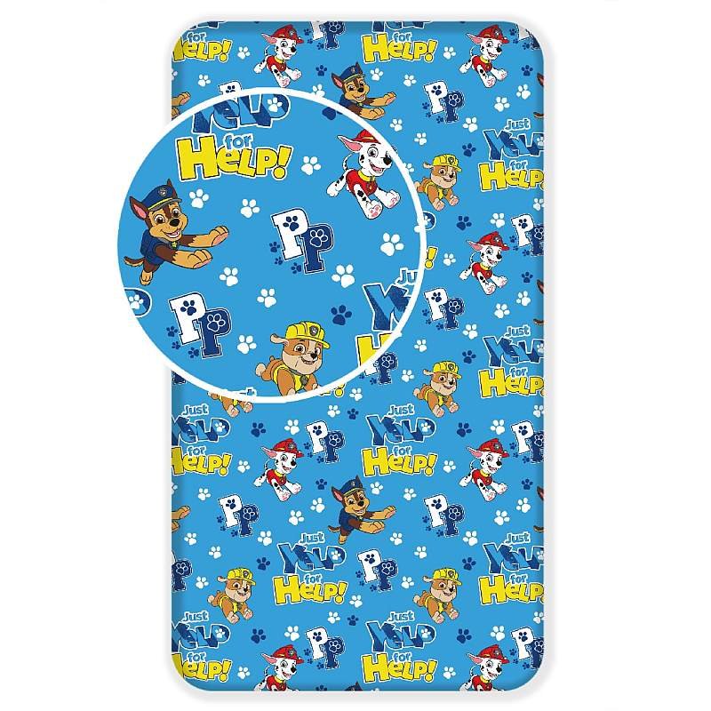 Prostěradla - Licenční prostěradla - Prostěradlo Paw Patrol Help PP137 90/200 Prostěradlo Paw Patrol Help PP137 90/200 - Licenční prostěradla