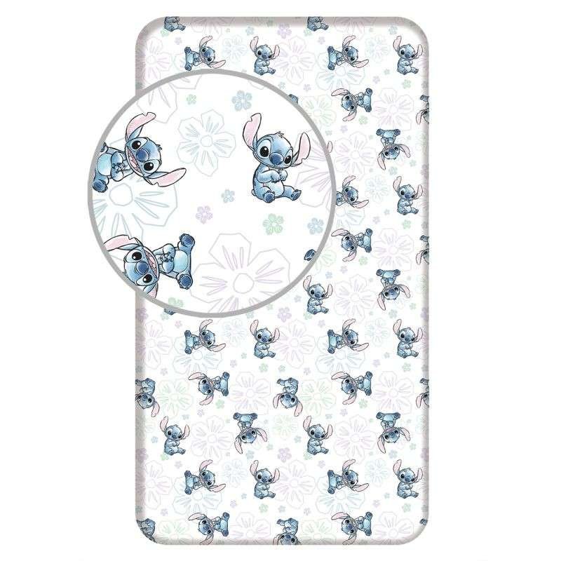 Prostěradla - Licenční prostěradla - JERRY FABRICS Prostěradlo Lilo and Stitch Ohana White Bavlna, 90/200 cm JERRY FABRICS Prostěradlo Lilo and Stitch Ohana White Bavlna, 90/200 cm - Licenční prostěradla