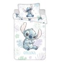 JERRY FABRICS Povlečení do postýlky Lilo and Stitch Ohana White baby Bavlna, 100/135, 40/60 cm Povlečení do postýlky