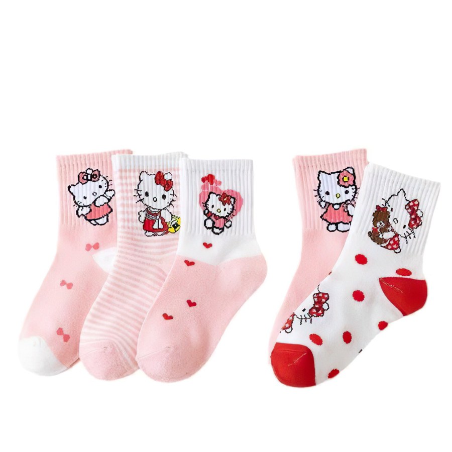 Dětské oblečení - Dětské ponožky - Dětské ponožky Hello Kitty 2-5 let 5ks Dětské ponožky Hello Kitty 2-5 let 5ks - Dětské ponožky